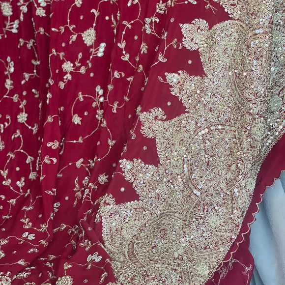 Wedding Zardosi Silk Sari - Readymade - Picture 5 of 10